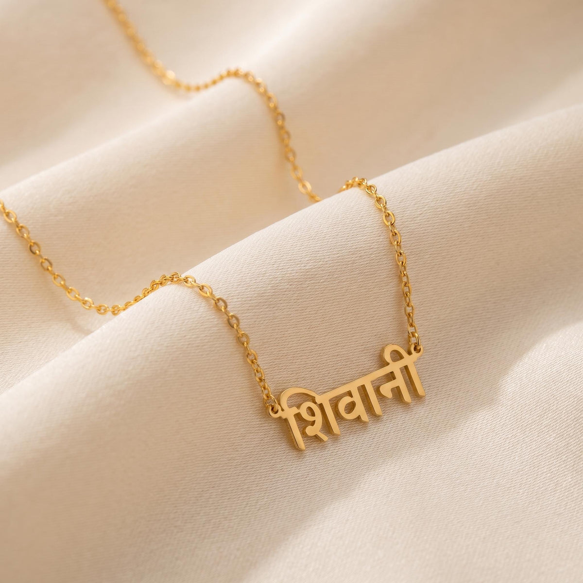 Personalisierte Hindi-Namenskette, Sterlingsilber-Devanagari-Anhänger, individueller Sanskrit-Schmuck