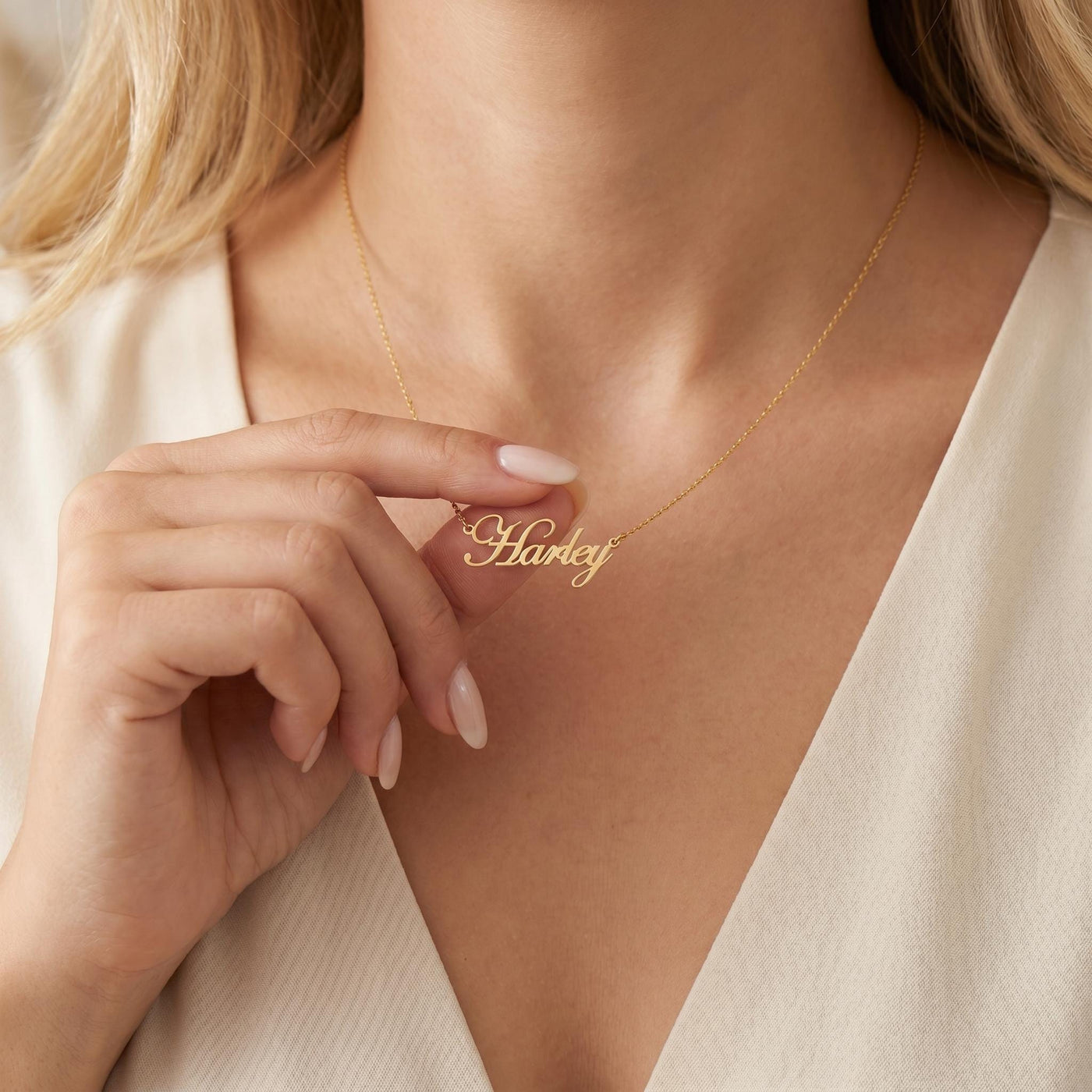 Personalized Name Necklace Minimalist Script Pendant