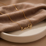 Personalized Nameplate Necklace Minimalist Cursive Pendant