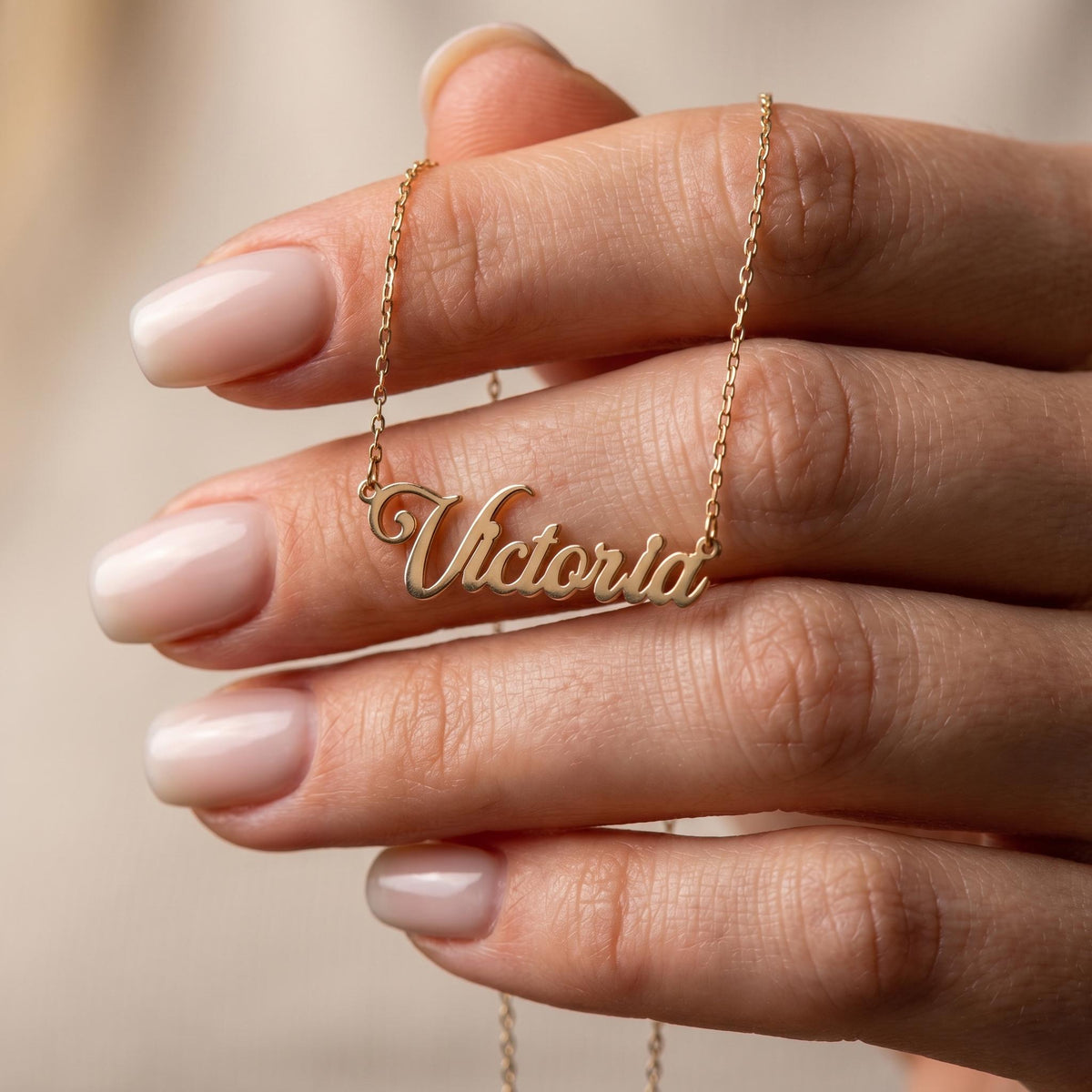 Namenskette personalisiert Schreibschrift für Damen, Sommerschmuck