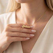 Personalized Script Nameplate for Women, Gold Plated Sterling Silver Name Necklace