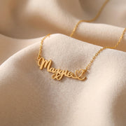 Personalisierte Namenskette mit Herz, individueller Schriftart, Geschenk für sie